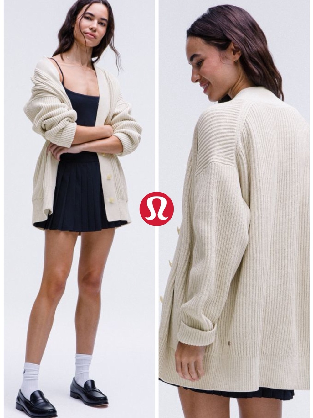 NWOT - Lululemon Knit Button-Front Cardigan in Bone (XL)